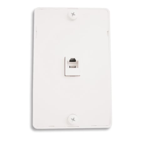 Quest Technology International Telephone Single-Gang Wall Plate, White - Rj11 (6P4C), Kitchen Mount NTP-4402